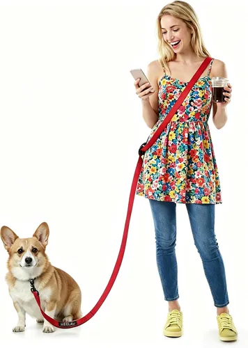 Miniatura 9 de Correa de perro de manos libres Heelay, cuerda multifuncional de 8.2 pies para cruce con mango a prueba de explosiones y correa ajustable