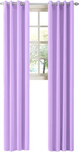Miniatura 93 de LA PALMA Cortinas opacas con aislamiento térmico y ojales, para sala de estar, dormitorio, paquete de 2 paneles
