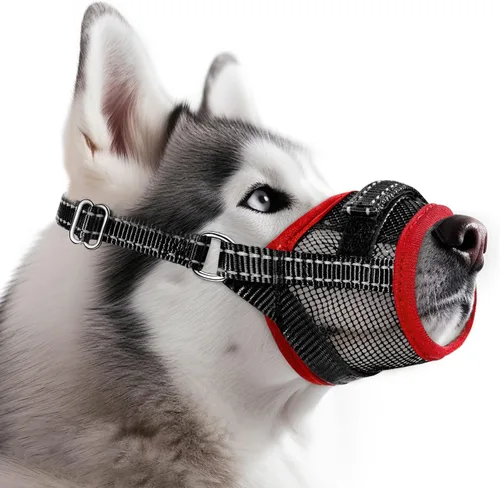 SlowTon Bozal para perros – Protector bucal de malla suave para perros pequeños, medianos y grandes, Chihuahua, Husky Labrador Retriever, bucle