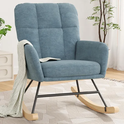Miniatura 15 de Silla Mecedora para Guardería, Sillas Mecedoras Teddy para Bebé de Guardería, Silla de Lactancia Moderna para Amamantar, Mecedora de Guardería