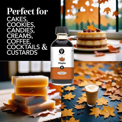 Miniatura 4 de Dolce Flav Extracto de arce de 1 galón – Kosher, sin azúcar, rico sabor concentrado de arce para hornear, café y postres