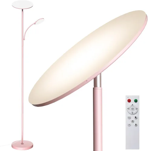 Miniatura 10 de Lámparas de pie Marctronic para sala de estar, lámpara de pie LED de 44W/4500LM súper brillante 2 en 1 con control remoto, atenuable sin escalones