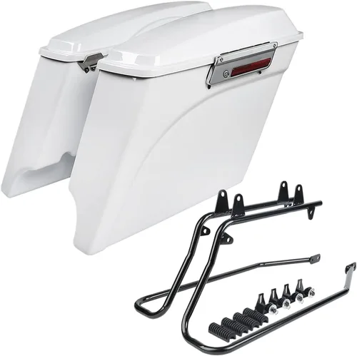 Miniatura 24 de Kit de soporte de conversión para alforjas extendidas de 4" TCMT, compatible con Harley Heritage Softail Fatboy FLSTF Breakout 1984-2017, negro