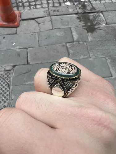 Miniatura 8 de Anillo de sello de Salomón de plata de Mercan Silver, anillo de estrella de David, anillo de sello de plata de ley, plata 925k