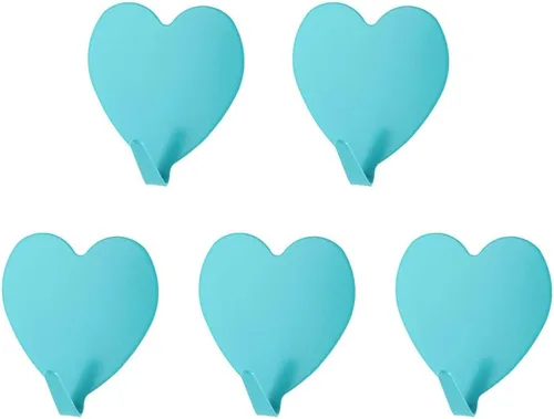 Miniatura 8 de Gancho de pared autoadhesivo en forma de corazón, gancho para puerta, ganchos decorativos fuertes de acero inoxidable para cocina y baño