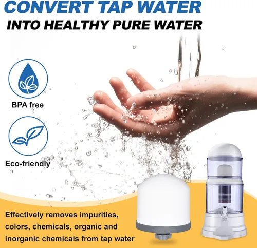 Miniatura 6 de Paquete de 2 filtros de agua de cúpula de cerámica de repuesto de 0.2 a 0.5 micras para sistema portátil de purificación de agua de encimera