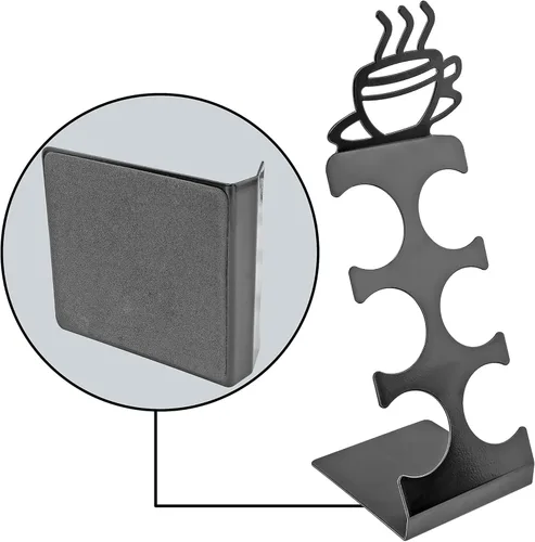 Miniatura 5 de Soporte para cápsulas de café para encimera, soporte de 6 ranuras K-Cup para espacios pequeños, almacenamiento compacto, soporte de metal
