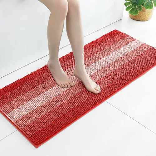 Miniatura 10 de Gibelle Alfombras Azules para Baño, Alfombra de Baño de Chenilla de Lujo, Alfombra Pequeña Antideslizante para Ducha y Alfombras para el Suelo