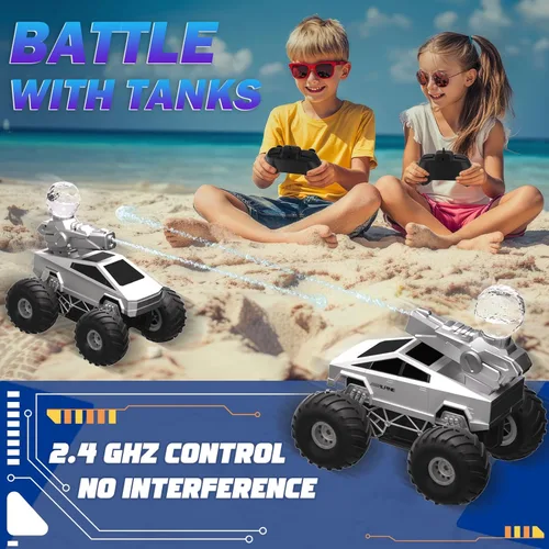 Miniatura 3 de Auto de control remoto anfibio, camión monstruo 1:16, juguetes para niños a control remoto, camiones RC impermeables de 2.4 GHz, auto RC todoterreno