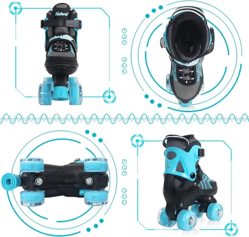 Miniatura 5 de Nattork Patines de ruedas para niños y niñas, patines ajustables de 4 tamaños con ruedas iluminadas para adolescentes, principiantes, deportes al