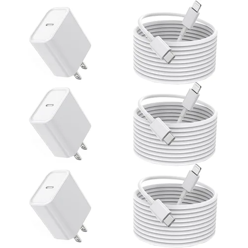 Miniatura 10 de 【Certificado Apple MFi】Cargador Rápido iPhone, Cable de Carga Rápida i Phone Paquete de 3 Cargador iPhone Bloque de Enchufe de Carga Rápida Cable