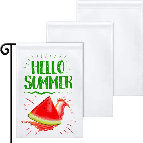 Bandera de jardín en blanco para sublimación a granel 12x18 pulgadas Bandera de sublimación en blanco Banderas de poliéster DIY Cartel de lienzo