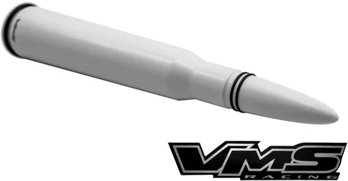 Miniatura 3 de VMS Racing Antena de bala blanca calibre 50 con anillos negros en calibre pesado mecanizado CNC de aluminio corto compatible con Nissan Frontier