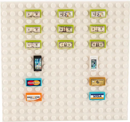 Miniatura 4 de Building Bricks ATM Alcancía con banco personalizado, dinero en efectivo, tarjetas de crédito, teléfonos inteligentes, cajero automático personal