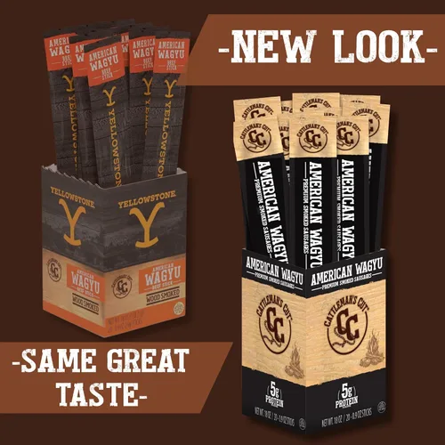 Miniatura 3 de Palitos de carne Wagyu Americano Yellowstone de Cattleman's Cut, 0.9 onzas (paquete de 20)