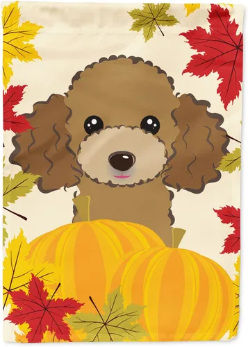 Miniatura 47 de Caroline's Treasures BB2047GF Bandera de jardín de Acción de Gracias Border Collie, bandera decorativa para patio exterior, obras de arte de patio