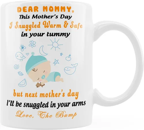 Taza de anuncio de embarazo de Navidad – Regalo de mamá esperada de Baby Bump – Taza de café para madre futura – Regalo de revelación de bebé de