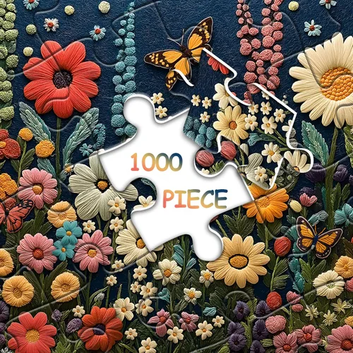 Miniatura 8 de Rompecabezas de flores silvestres para adultos de 1000 piezas, diseño de flores, plantas, mariposas, arte temático, jardín de primavera
