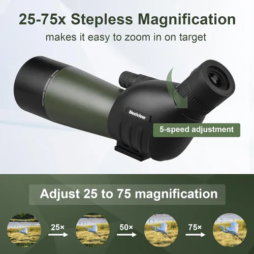 Miniatura 2 de 25-75x60 Mira de Observación con Trípode de 64 Pulgadas, Bolsa de Transporte - Miras de Observación de Visión Clara en Baja Luz - Miras