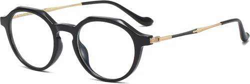 Lentes de bloqueo de luz azul para hombres y mujeres, lentes de juego para computadora, a la moda, antifatiga ocular, marco ligero TR90 09804 (negro