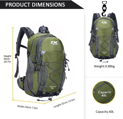 Miniatura 6 de Diamond Candy Mochila de Senderismo Impermeable para Hombres y Mujeres, Mochila Ligera de Día para Viajes y Campamento Waterproof