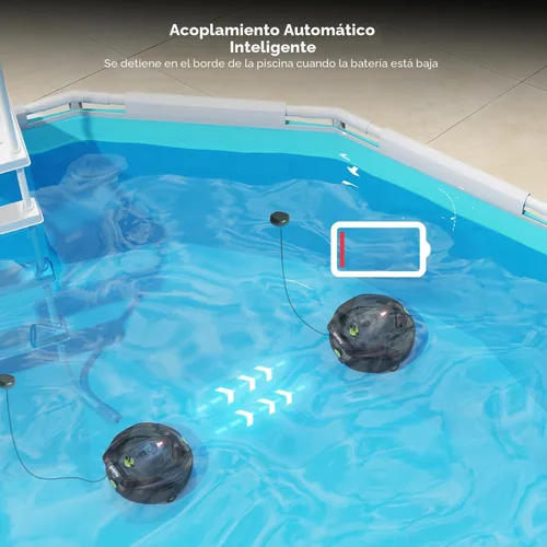 Miniatura 10 de Pooloob PF1 - Aspirador inalámbrico para mantenimiento diario de la piscina, limpieza de piso solo para piscinas sobre el suelo, triple filtración