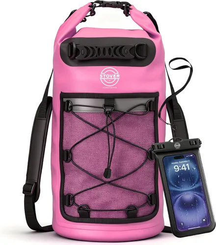 Miniatura 17 de STOVER 5/10/25/30/40/55L Waterproof Dry Bag- Roll-Top Backpack w/Phone Case- Kayaking, Hiking, Camping, Boating- Men/Women 10L morado