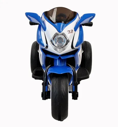Miniatura 5 de Tamco - Motocicleta recargable, para niños de 3 a 4 años con pedal de arranque, música, luces, ruedas de iluminación (azul)