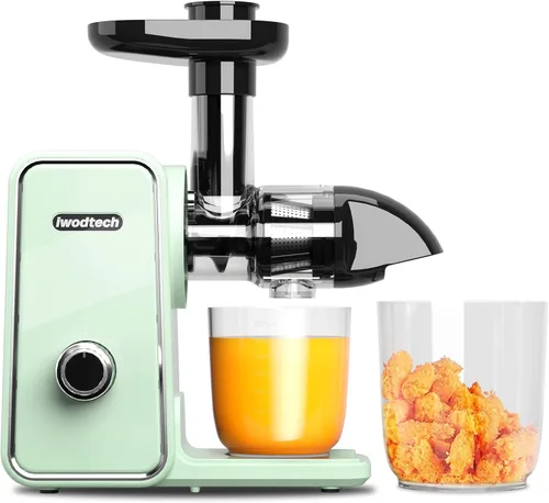 Máquina exprimidora, exprimidor de prensa en frío con 2 modos de velocidad, exprimidor de verduras y frutas, exprimidor de apio, fácil de limpiar,