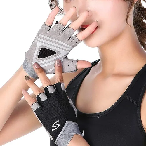 Miniatura 6 de Luwint Guantes de yoga sin dedos para mujer, antideslizantes, acolchados, para pilates, fitness, entrenamiento, entrenamiento, ejercicio, accesorios