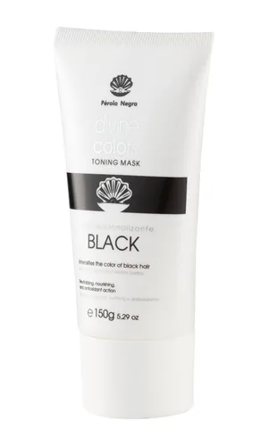 Miniatura 2 de Pérola Negra Divine Colors - Máscara tonificante negra, ilumina el color del cabello negro, revitalizante, nutritiva y antioxidante, acción 5.29 oz