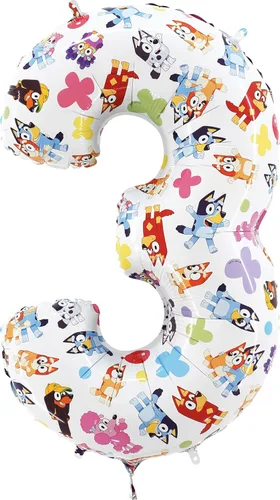 Toyland® Globo de Aluminio con Número 26 Pulgadas Azul y Bingo - Globos para Fiestas Infantiles - Números 1-6 Disponibles