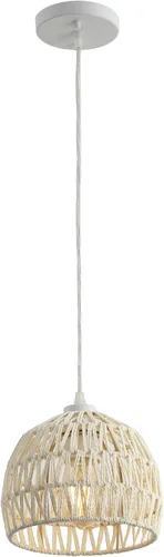 Miniatura 19 de JONATHAN Y Lámpara colgante LED de cuerda tejida bohemia moderna gris de 20 pulgadas, lámpara de techo de cúpula ajustable para isla de cocina
