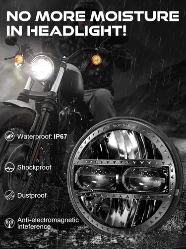 Miniatura 4 de AUDEXEN Faro delantero LED de 5.75 pulgadas, 55 W, 5-3/4 pulgadas, compatible con Harley Dyna Sportster Street Bob Softail Iron 883 Street Rod Deuce