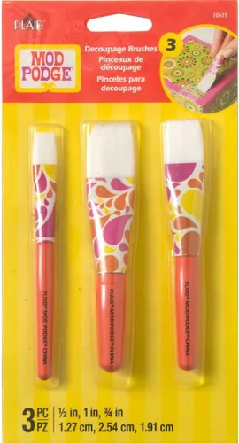 Miniatura 5 de Mod Podge CS11301 Sellador de base de agua, pegamento y acabado, 8 onzas, mate y juego de 3 cepillos de mango corto 10615 de 3 piezas