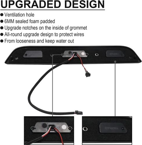 Miniatura 6 de Tercera luz de freno LED de lente ahumada compatible con F150 2015-2024, F250/F350/F450/F550 2017-2024, Ranger 2019-2024, 3ª lámpara de parada