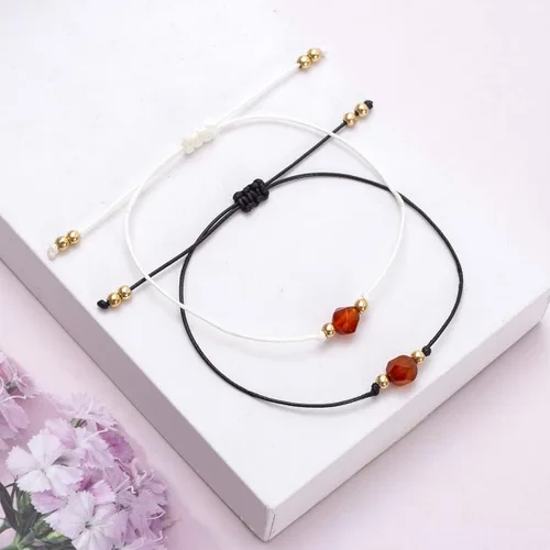 Miniatura 7 de Pulsera de cornalina cruda, pulsera ajustable, cristal, pulsera ajustable de oro