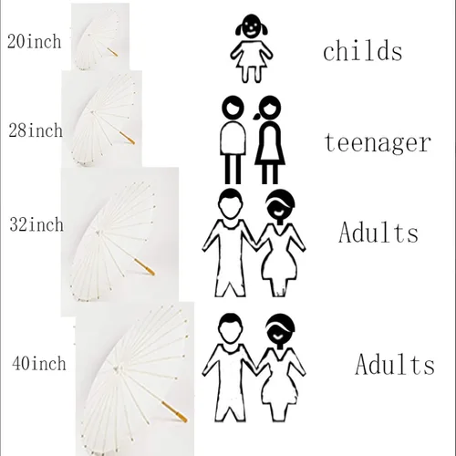 Miniatura 6 de Paraguas de papel con mango de madera, paraguas a granel para decoración de bodas, 32 pulgadas, paquete de 10