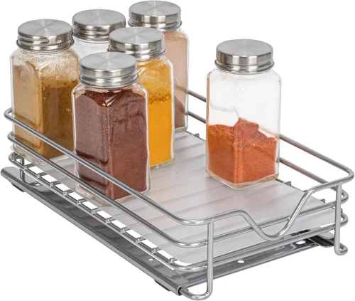 Miniatura 11 de Household Essentials Glidez - Organizador de almacenamiento extraíble de acero con recubrimiento en polvo con forros de plástico para uso en estante
