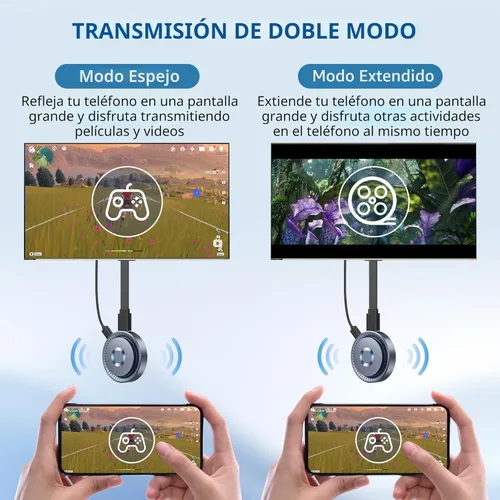 Miniatura 6 de TPUFO Adaptador inalámbrico HDMI para pantalla Dongle, transmisor inalámbrico, transmisión de vídeo/audio/archivo, extensor inalámbrico HDMI