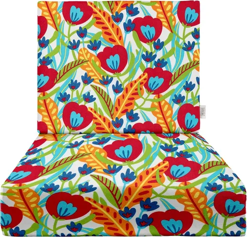 RSH DECOR Juego de cojines de espuma para asientos profundos, asiento de 22.5 x 22.5 pulgadas, tela hilada para todo tipo de clima, resistente al