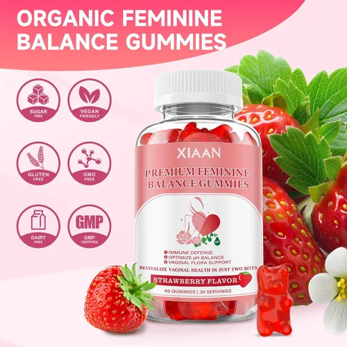 Miniatura 6 de Gomitas de equilibrio femenino para mujer, paquete de 2 gomitas premium de equilibrio femenino que apoyan el equilibrio del pH y la salud vaginal