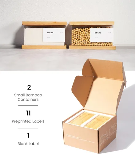Miniatura 4 de Dispensador de alimentos de bambú Organizadores de cocina y almacenamiento Organizadores herméticos de despensa y recipiente de almacenamiento
