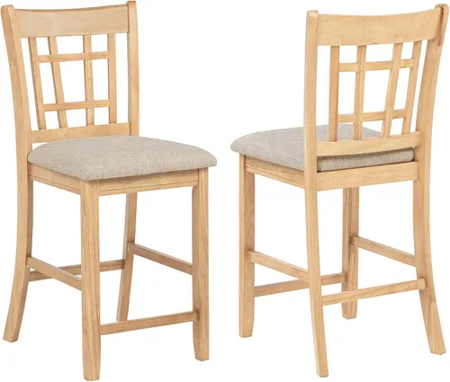 Miniatura 12 de Coaster Home Furnishings LAVON - Sillas tapizadas de madera para mostrador - respaldo de celosía, asientos acolchados - Comedor y cocina - Juego