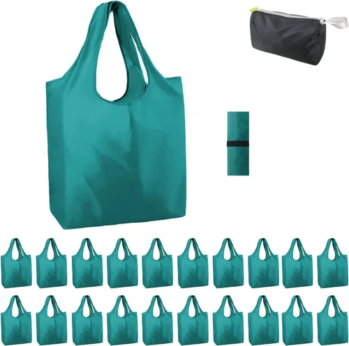 Miniatura 31 de BeeGreen Bolsas de comestibles reutilizables de Navidad con bolsa de almacenamiento con cremallera, paquete de 10 bolsas de compras reutilizables a
