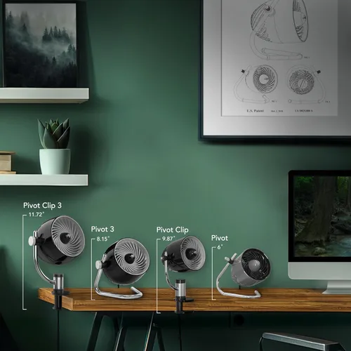Miniatura 2 de Vornado PivotC - Ventilador de aire personal con clip y soporte multisuperficie, color negro