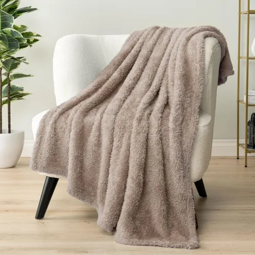 Miniatura 38 de PAVILIA - Manta de sherpa para sofá, gris esponjosa y cálida, manta de felpa suave para cama, acogedora, súper suave y ligera, manta decorativa
