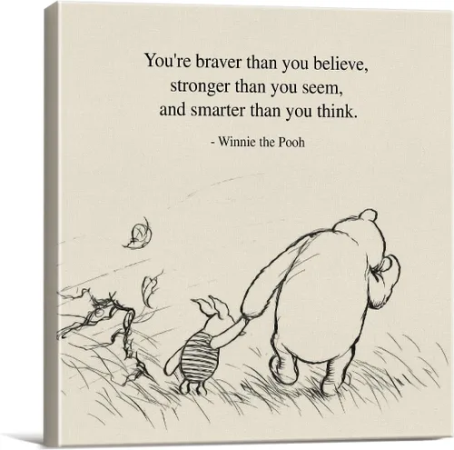 Miniatura 12 de Arte de pared clásico con cita de Winnie the Pooh, retro, Any Day Spent With You is My Favorite Day Sayings, lienzo, cuadros enmarcados, letrero