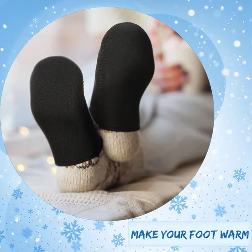 Miniatura 7 de Zhanmai 2 pares de 0.118 in de neopreno para dedos de los pies, calentadores negros, botines térmicos para los pies, calcetines de baño de hielo
