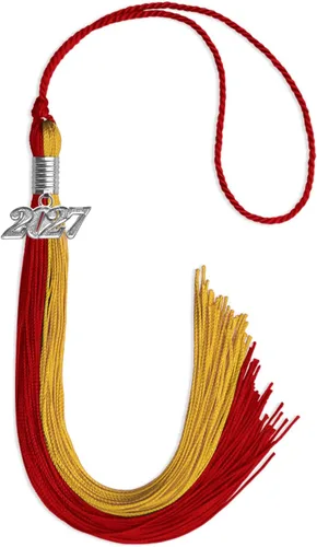 Miniatura 276 de Endea Graduation Borla de doble color con gota de fecha plateada (negro/oro antiguo, 2025)